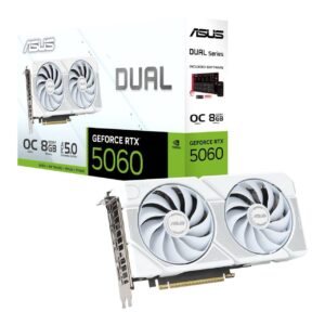 Видеокарта ASUS Dual GeForce RTX 5060 8GB GDDR7 White OC Edition DUAL-RTX5060-O8G-WHITE